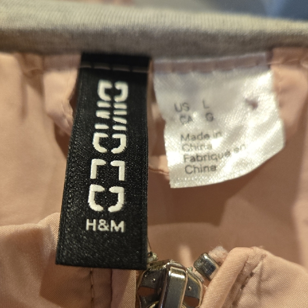 H&M Light Pink Hooded Utility Jacket Size L - Picture 2 of 8